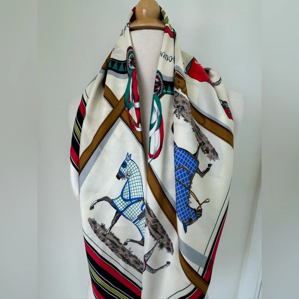 HERMES PARIS Silk Scarf ~ Couvertures et Tenues de Jour ~ - Picture 11 of 11